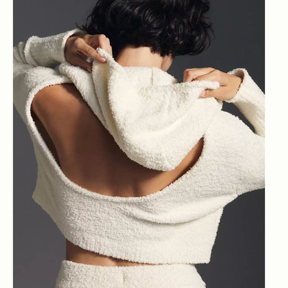 Daily Practice by Anthropologie Cozy Cutout Hoodie - Cropped NWT